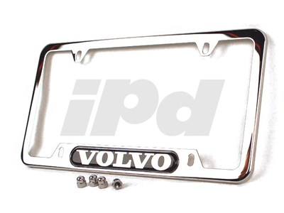 black volvo license plate frame